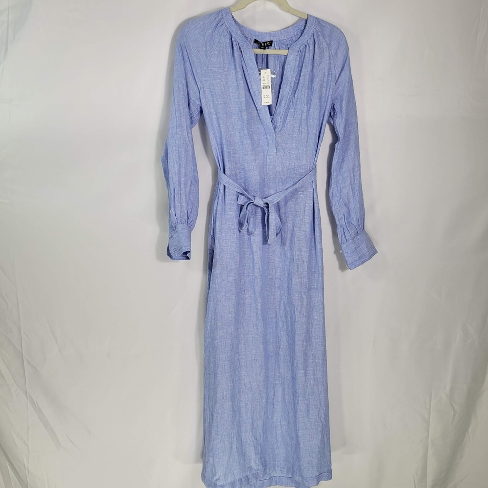 J Crew Cabana dress in linen CI918 Size S Vacation Resort Blue NWT - Picture 6 of 10